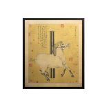 framed Chinese "small horse" painting (with poem) - marked former collection of [...]