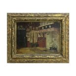 19th Cent. Belgian oil on canvas - signed Henri De Braekeleer - - DE BRAEKELEER [...]