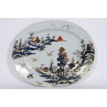 quite big oval 19th Cent. Chinese dish in porcelain with an Imari landscape decor - [...]