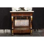 19th Cent. console/bracket with drawer in mahogany with mountings in guilded bronze [...]