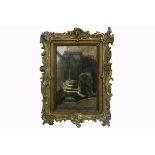 19th Cent. Belgian oil on panel - signed Henri De Braekeleer represented in a book [...]