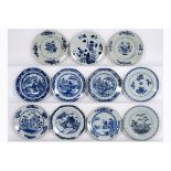 eleven 18th Cent. Chinese plates in porcelain with blue-white decor - - Lot (11) [...]