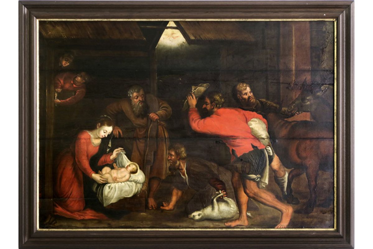 16th/17th Cent. Flemish oil on (marked) panel from the Antwerp School - attributed [...]