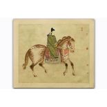 framed Chinese "horseman" painting - marked former collection of Jeanette Jongen [...]