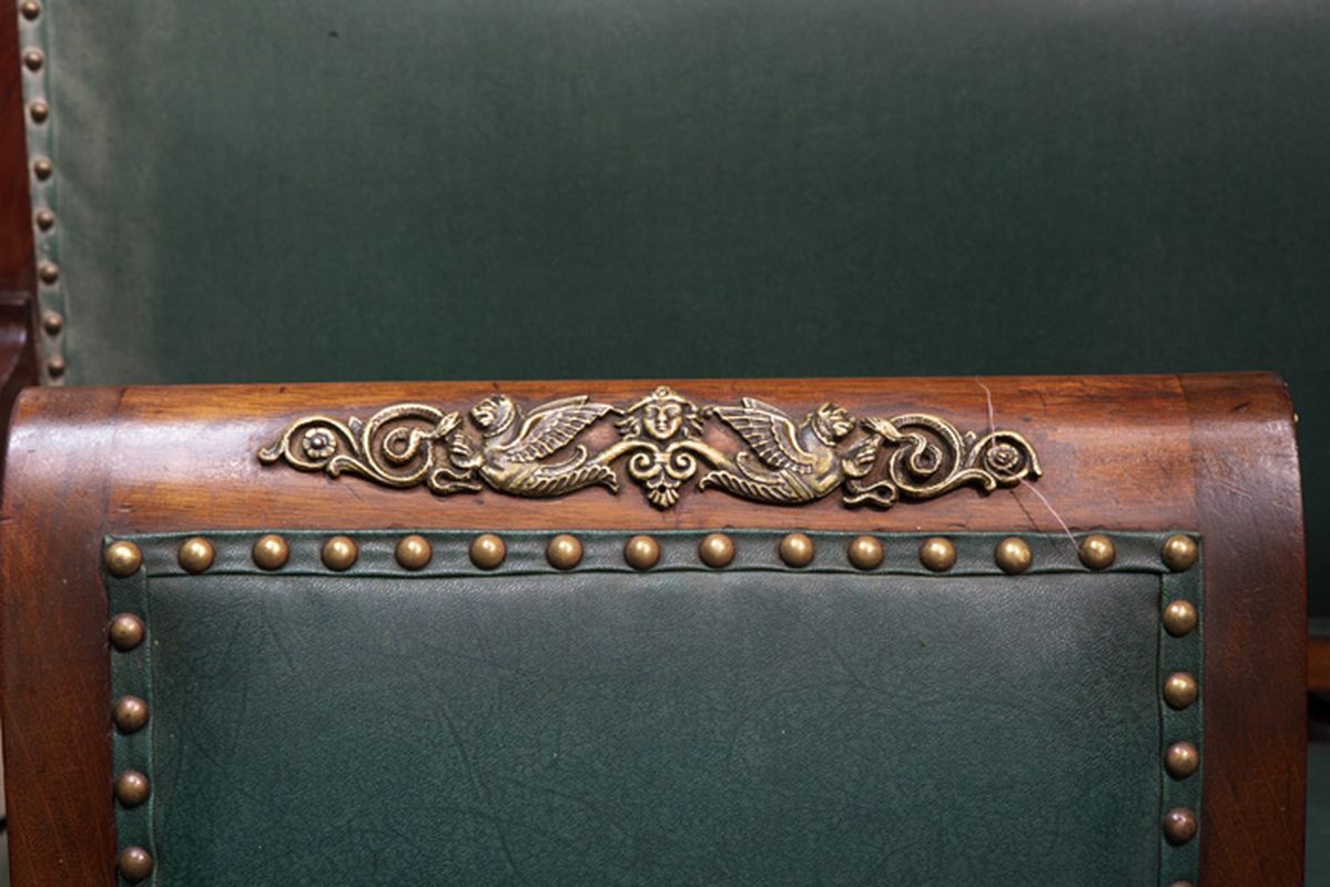antique 5pc Empire style salon suite in mahogany with mountings in guilded bronze - [...] - Image 2 of 2