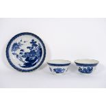 two 18th Cent. Chinese bowls (flower decor) and a dish (landscape decor) in porcelain [...]