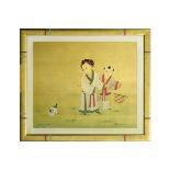framed Chinese "two children with a cat" painting former collection of Jeanette [...]
