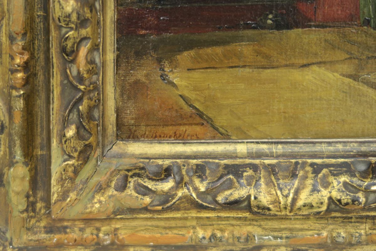 19th Cent. Belgian oil on canvas - signed Henri De Braekeleer - - DE BRAEKELEER [...] - Image 3 of 4