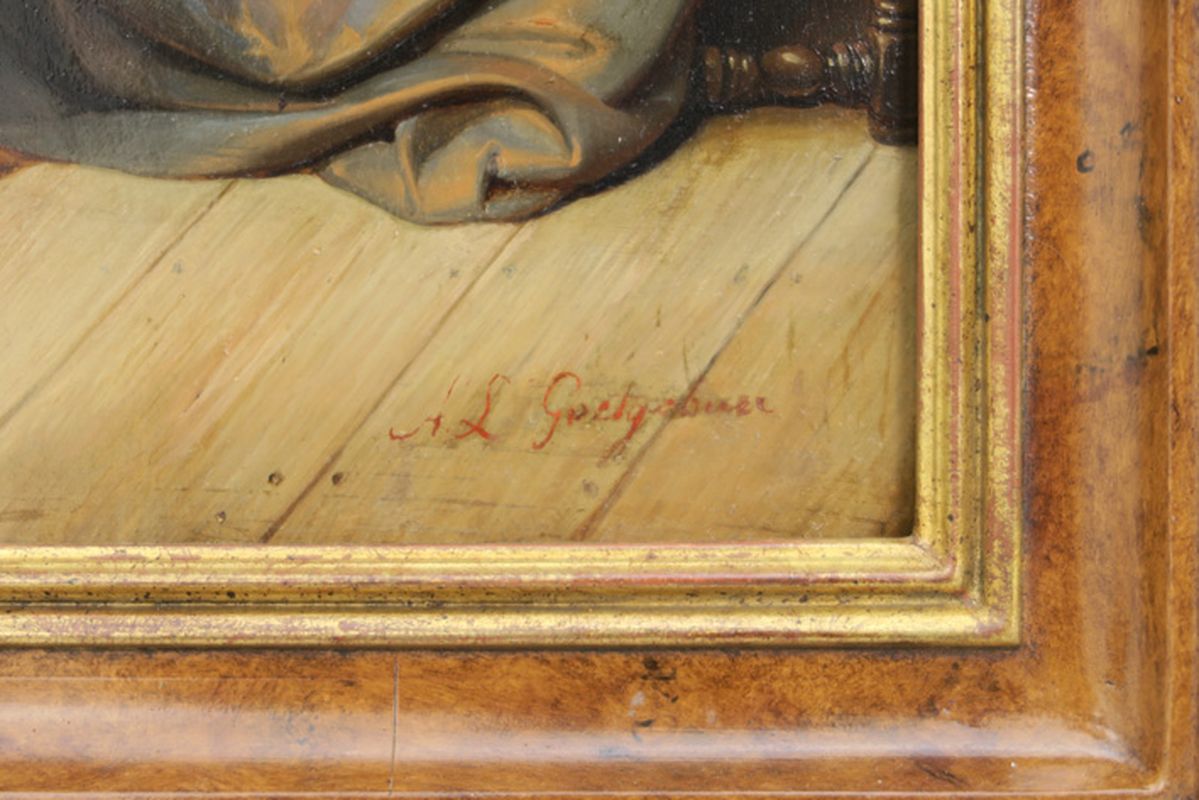 19th Cent. Belgian oil on panel - signed A.Léonard Goetgebuer - - GOETGEBUER A [...] - Image 4 of 5
