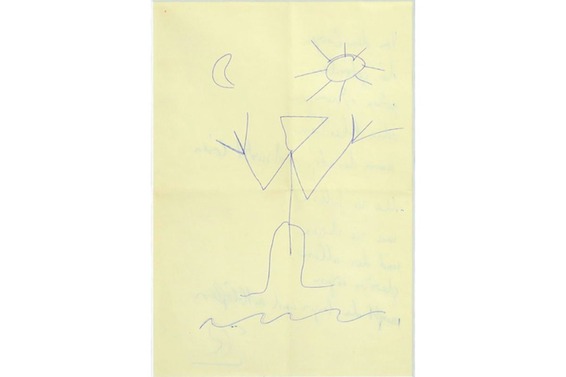 A.R. Penck drawing with poem from the series "Für Freunde", Dresden 1995 - with the [...] - Bild 2 aus 3