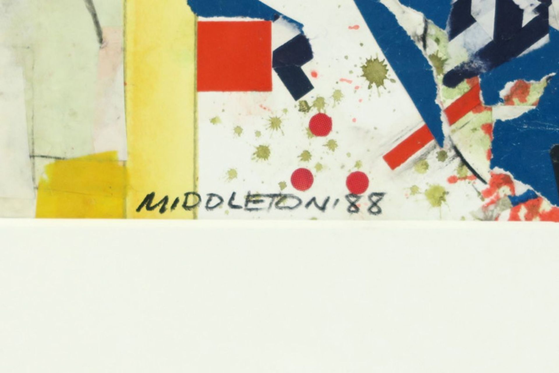 20th Cent. American mixed media (with collage) - signed Sam Middleton and dated 1988 [...] - Bild 3 aus 3