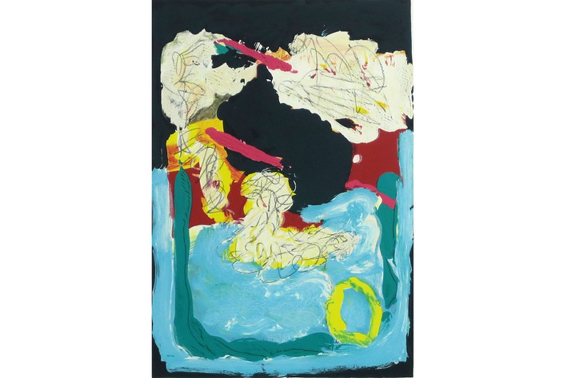 Karel Appel lithograph printed in colors from the portfolio "Can we dance a landscape [...] - Image 2 of 3