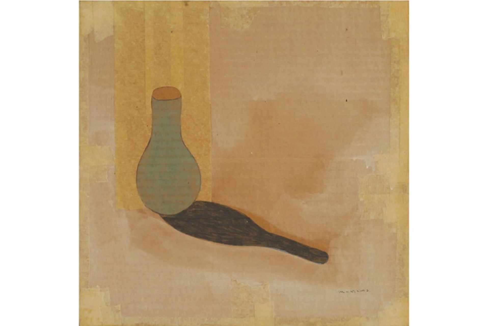 quite typical 20th Cent. Japanese Katsuhiko Hibino" mixed media (with collage) on [...] - Image 2 of 4