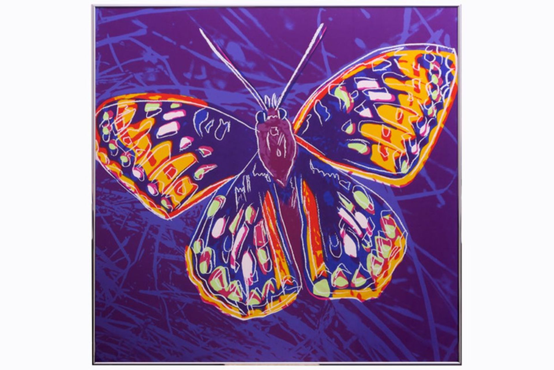 Andy Warhol "San Francisco Silverspot butterfy" screenprint in colors on Lennox [...]