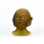 20th Cent. Belgian Giampaolo Amoruso "Head" sculpture in glass - signed - - [...]