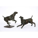 two 20th Cent. Belgian "dog" sculptures in bronze - signed Jan Desmarets - - [...]