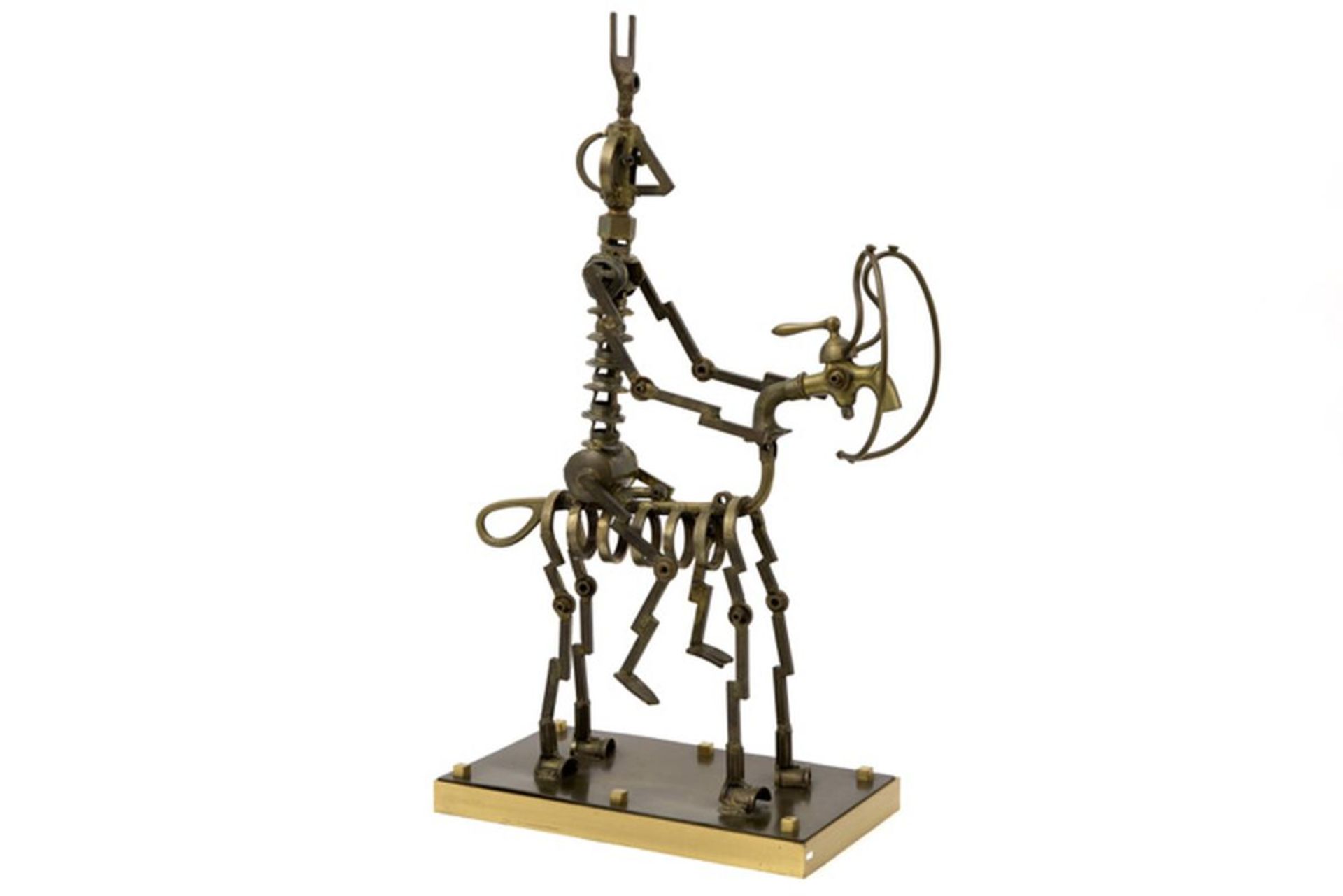 20th Cent. Belgian "Horseman" assemblage sculpture - signed Marsa - - MARSA (ps [...] - Image 3 of 4
