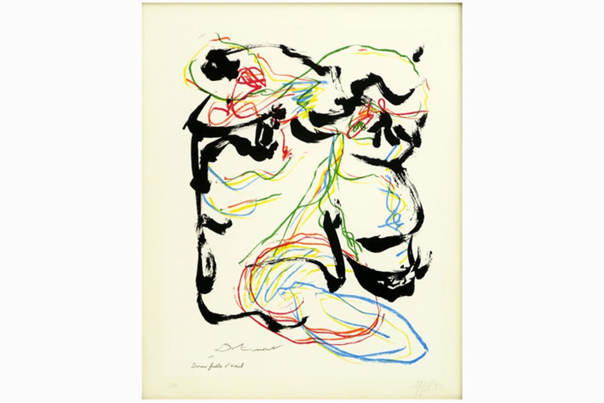 20th Cent. Belgo-Dutch screenprint by Christian Dotremont and Karel Appel , one of [...] - Bild 2 aus 3