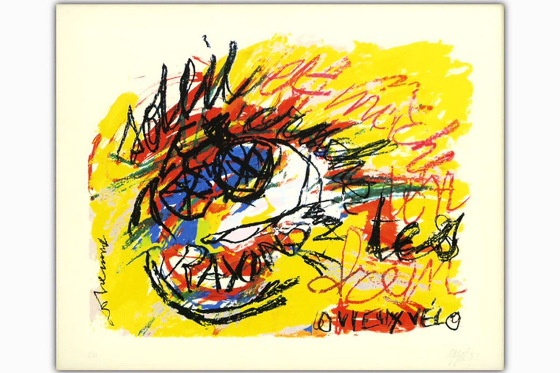 20th Cent. Belgo-Dutch screenprint by Christian Dotremont and Karel Appel , one of [...] - Bild 2 aus 3