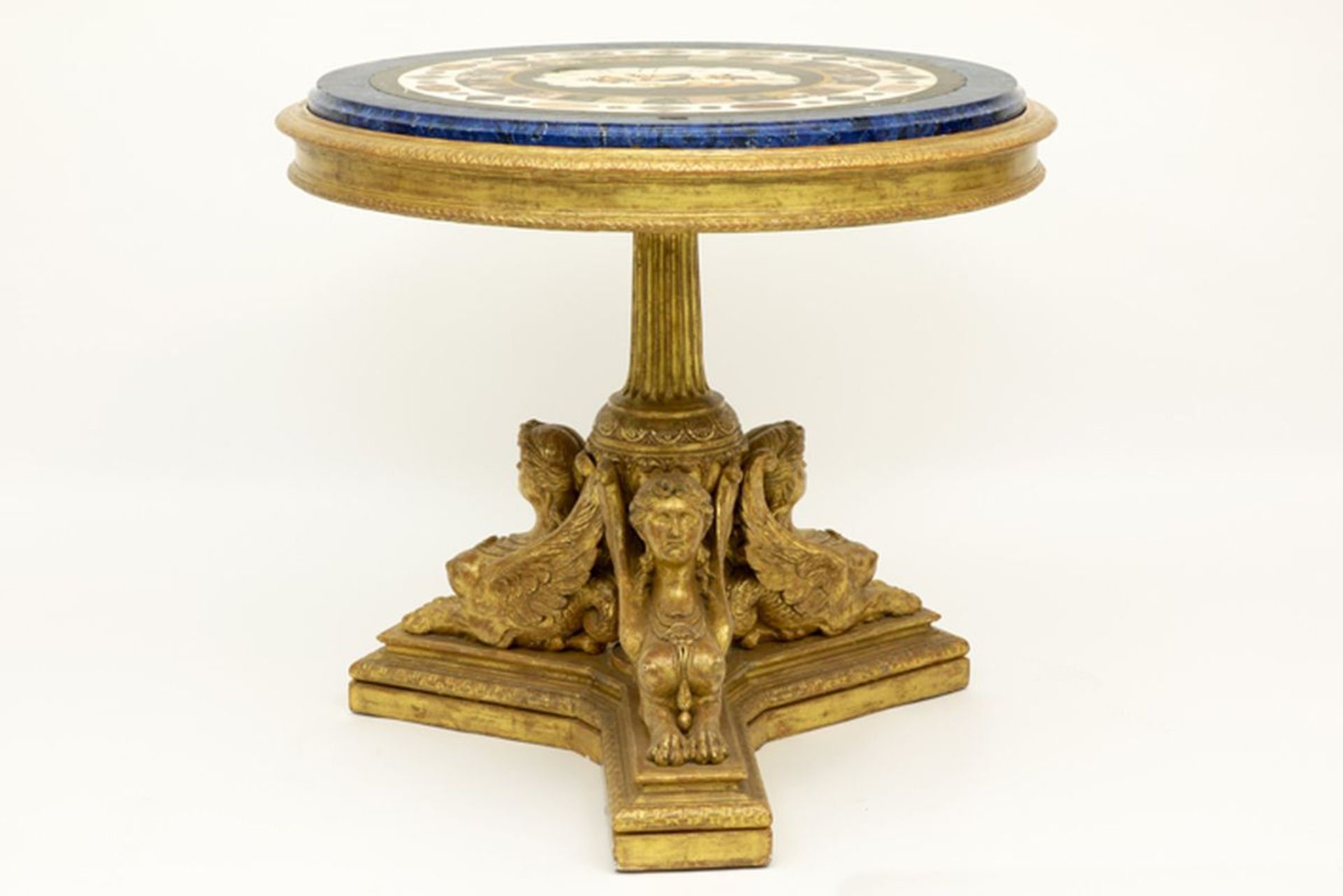 superb 19th Cent. neoclassical occasional table, so called guéridon, with richely [...] - Image 2 of 4