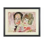 20th Cent. Russian mixed media painting (with aquarelle and gouache) - signed [...]