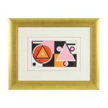 20th Cent. abstract mixed media (with gouache) - illegibly signed (Herbin ?) and [...]