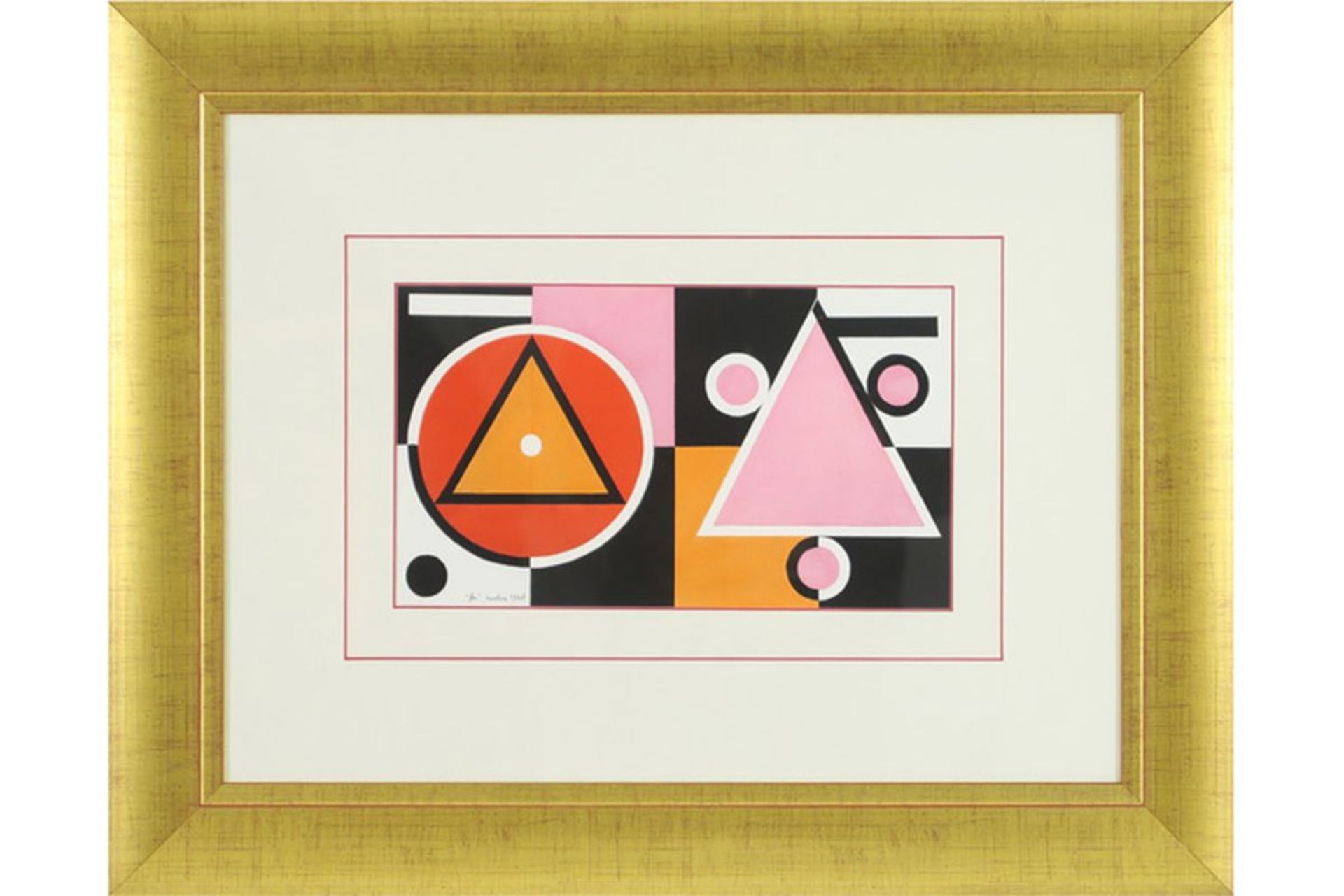 20th Cent. abstract mixed media (with gouache) - illegibly signed (Herbin ?) and [...]