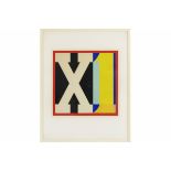 20th Cent. Belgian geomtric abstract " X1 " gouache - signed Guy Vandenbranden and [...]