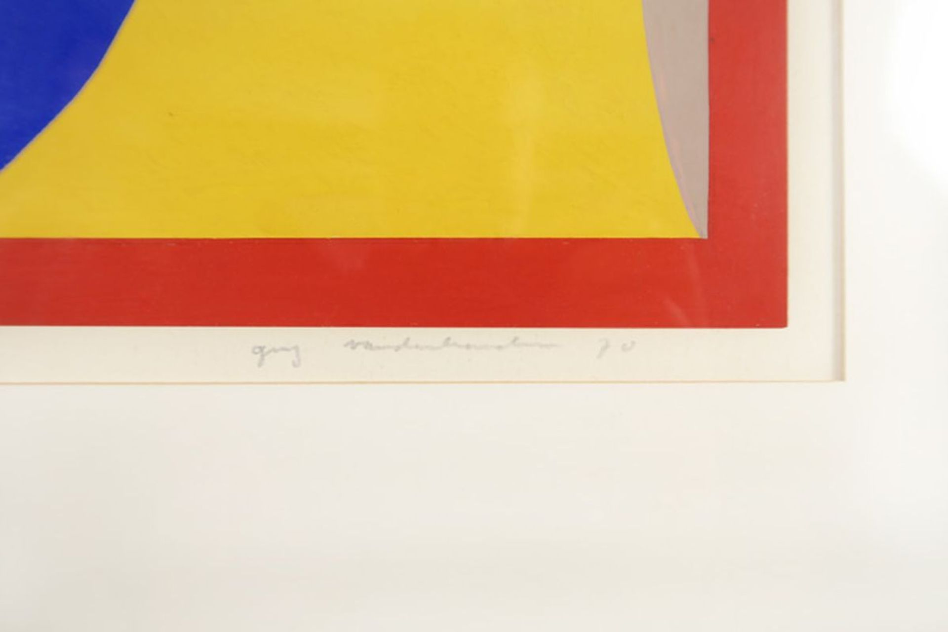 20th Cent. Belgian geomtric abstract " X1 " gouache - signed Guy Vandenbranden and [...] - Image 3 of 3