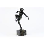 Art Deco sculpture in bronze on a base in typical marble - signed Fayral (Pierre [...]