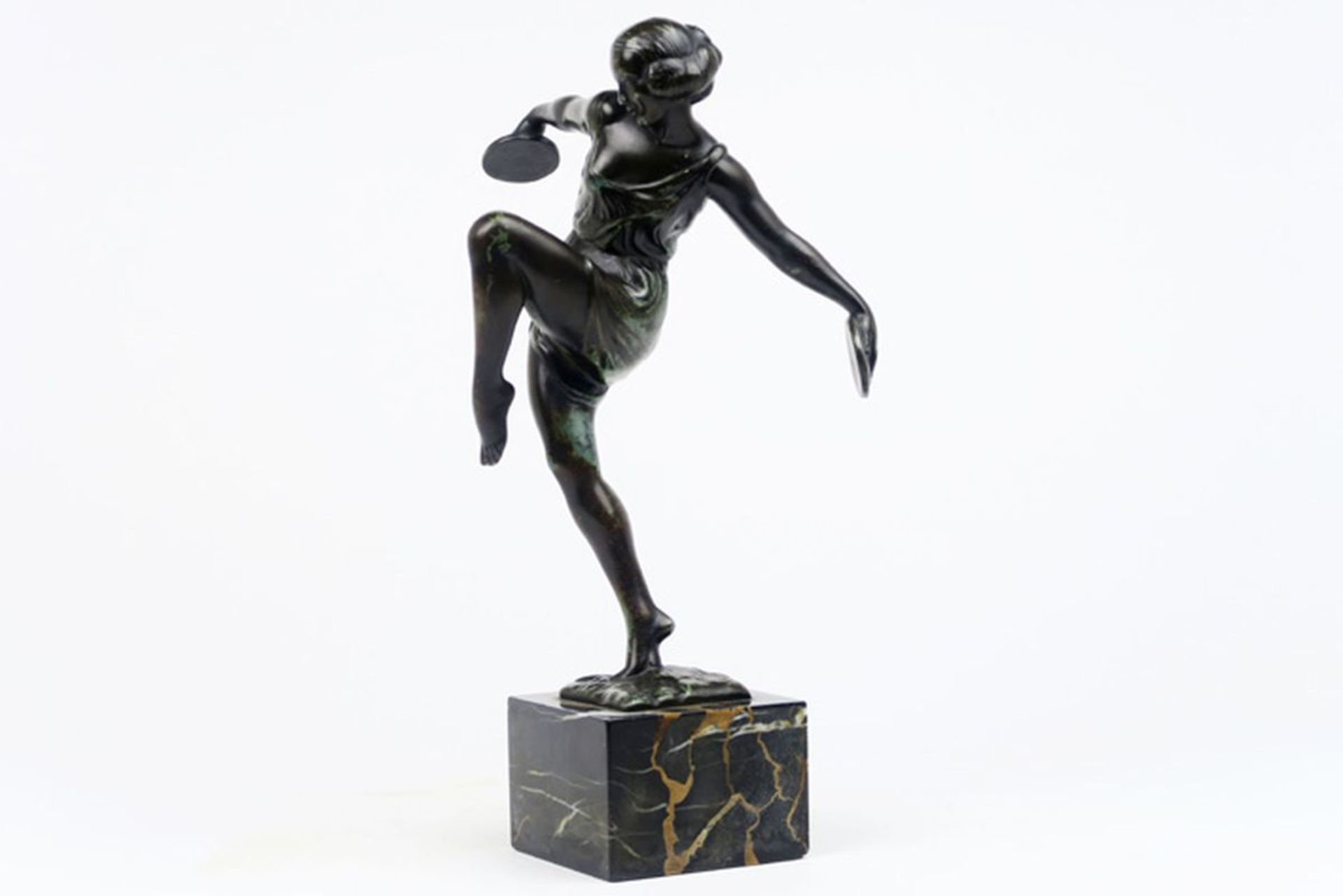 Art Deco sculpture in bronze on a base in typical marble - signed Fayral (Pierre [...]