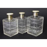 set of three flasks in crystal, each with an ivory top with the engraved monogram in [...]