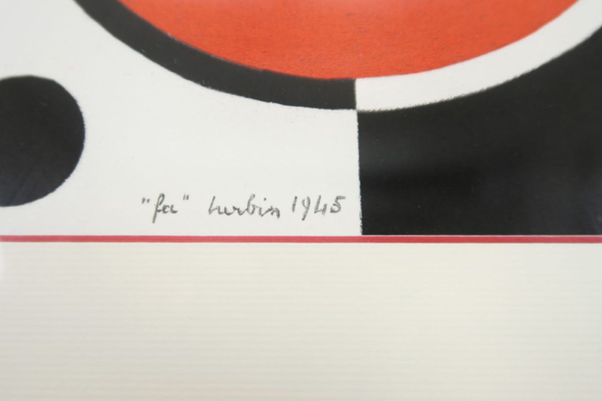 20th Cent. abstract mixed media (with gouache) - illegibly signed (Herbin ?) and [...] - Image 3 of 3