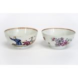 two 18th Cent. Chinese bowls in porcelain with 'Famille Rose' decor, one with [...]