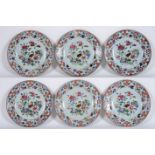 set of six 18th Cent. Chinese plates in porcelain with 'Famille Rose' decor with a [...]