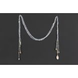 three Chinese necklaces with light grey Keshi pearls and silver beads & one with pink [...]