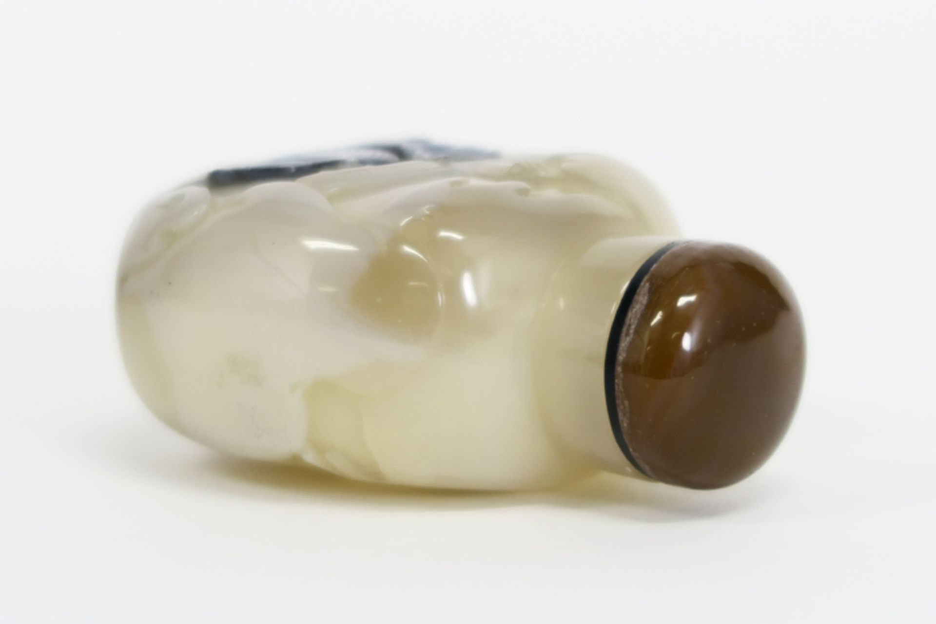 antique Chinese snuff bottle in agate - - Antiek Chinees opiumflesje in [...] - Image 4 of 4