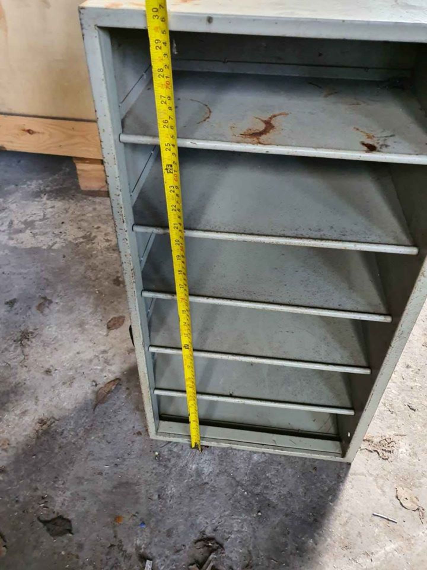 METAL SHELVING UNIT OUT OF A METAL WORKSHOP