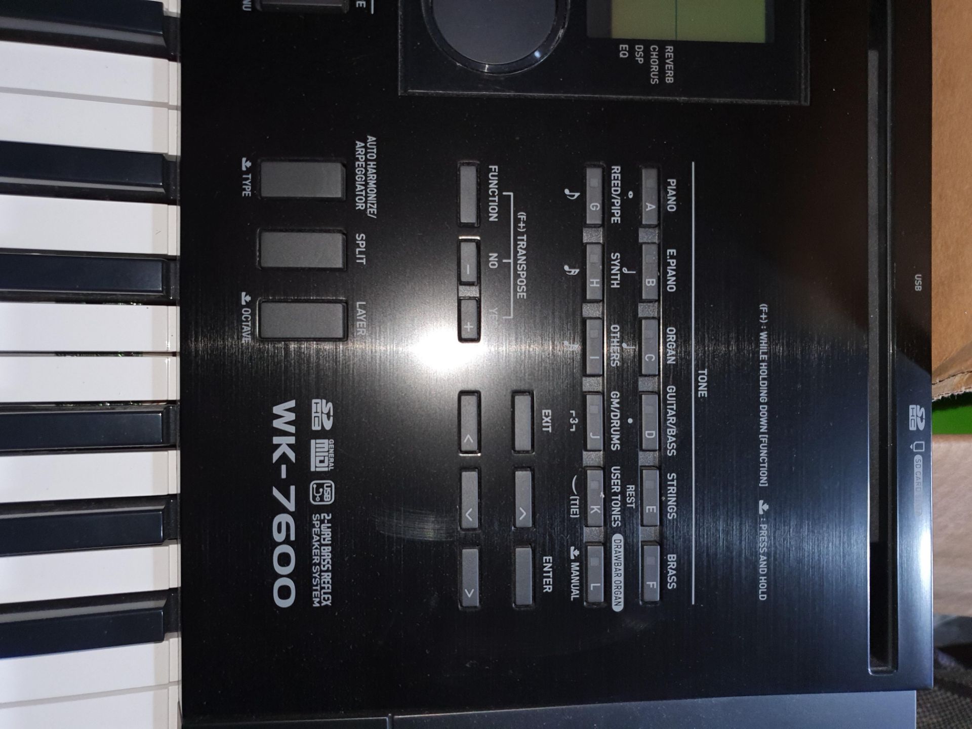CASIO WK7600 KEYBOARD WITH POWER PLUG - Image 3 of 3