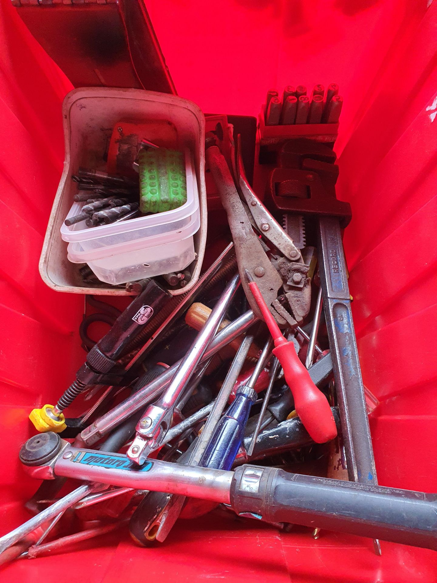 LARGE CONTAINER OF MIXED TOOLS