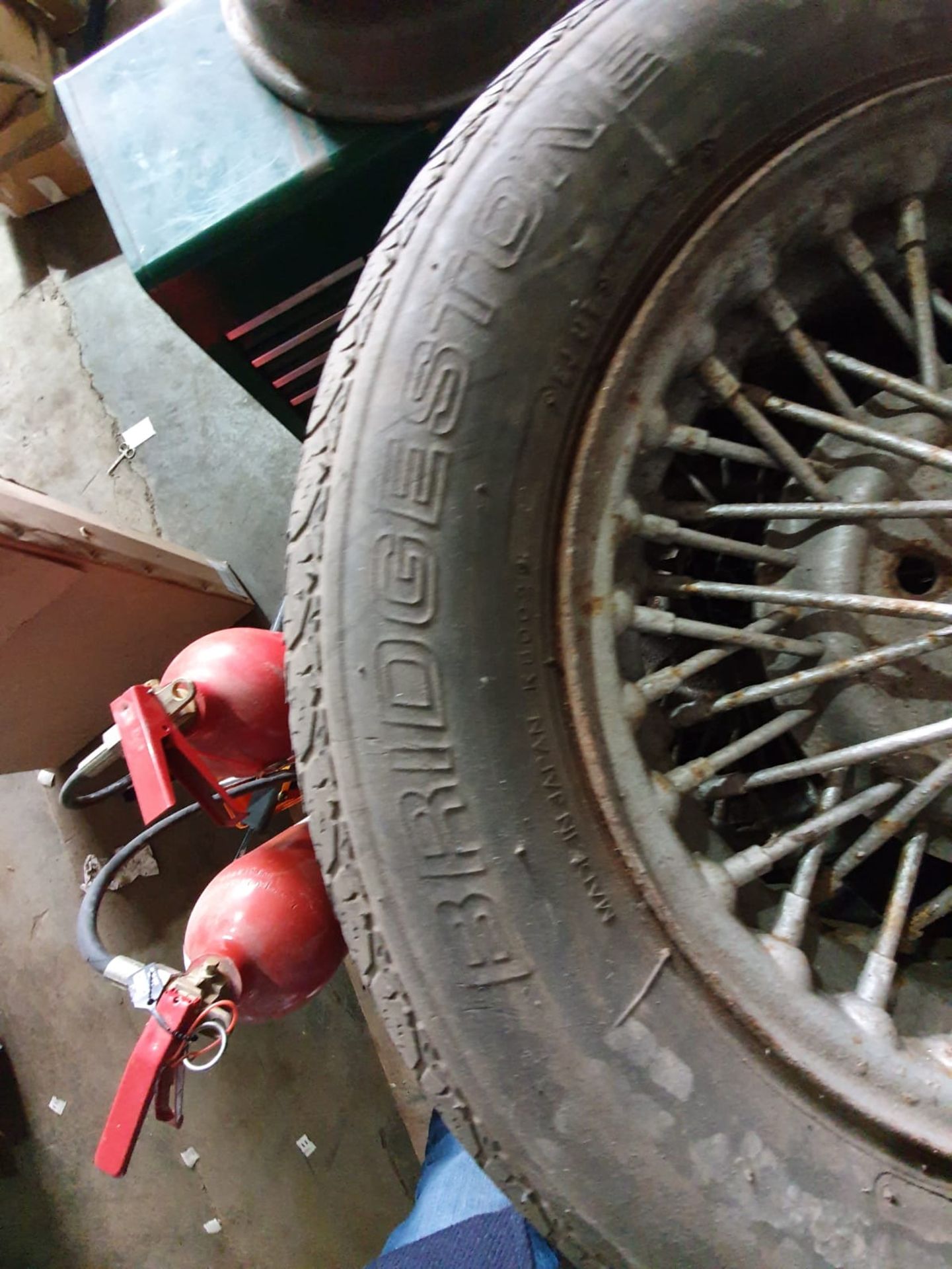 4 X TYRES & WIRE WHEELS. - Image 3 of 3