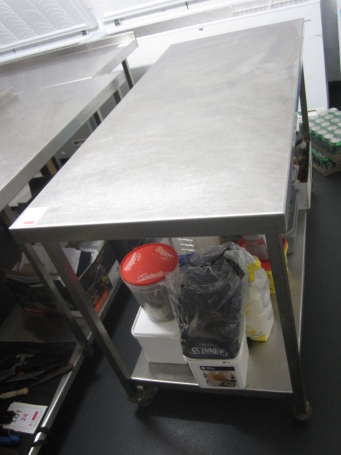 Stainless steel food preparation worksurface with under shelf, 1500mm x 650mm. Please ensure - Image 2 of 2