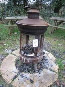 Steel enclosed outside log burning fire pit (Please note missing side door)