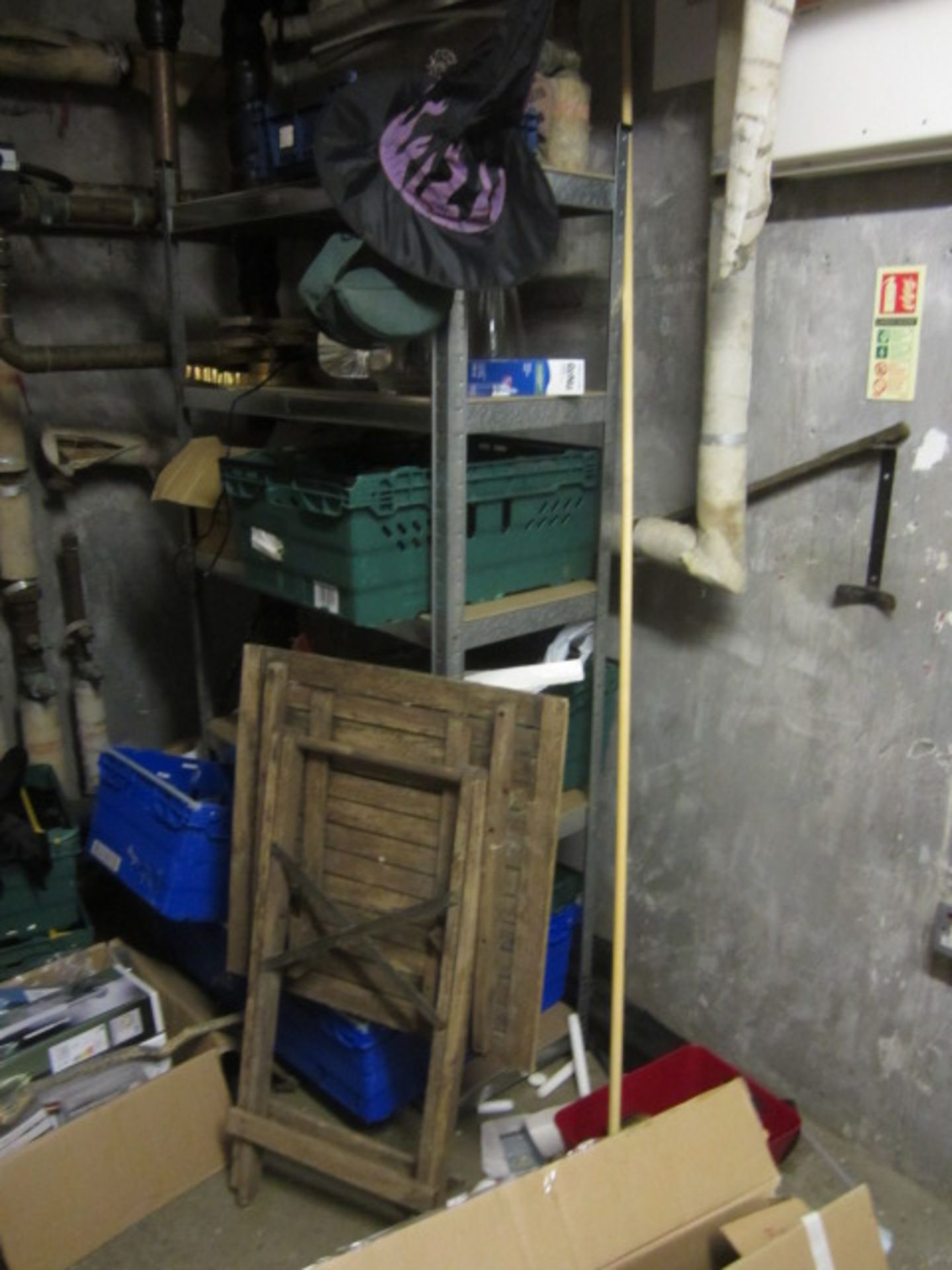 3 x Aluminium framed storage racks and miscellaneous contents of room including wall mounted boars - Image 3 of 9