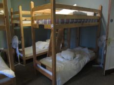 2 x Timber frame bunk bed with single stepped ladder access and join (room Pisyll). This lot is