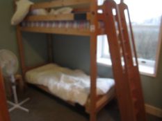 Timber frame bunk bed with stepped ladder access (room Arthur). Please ensure sufficient