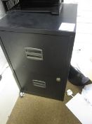 2 x black twin drawer cabinets and white six drawer cabinet