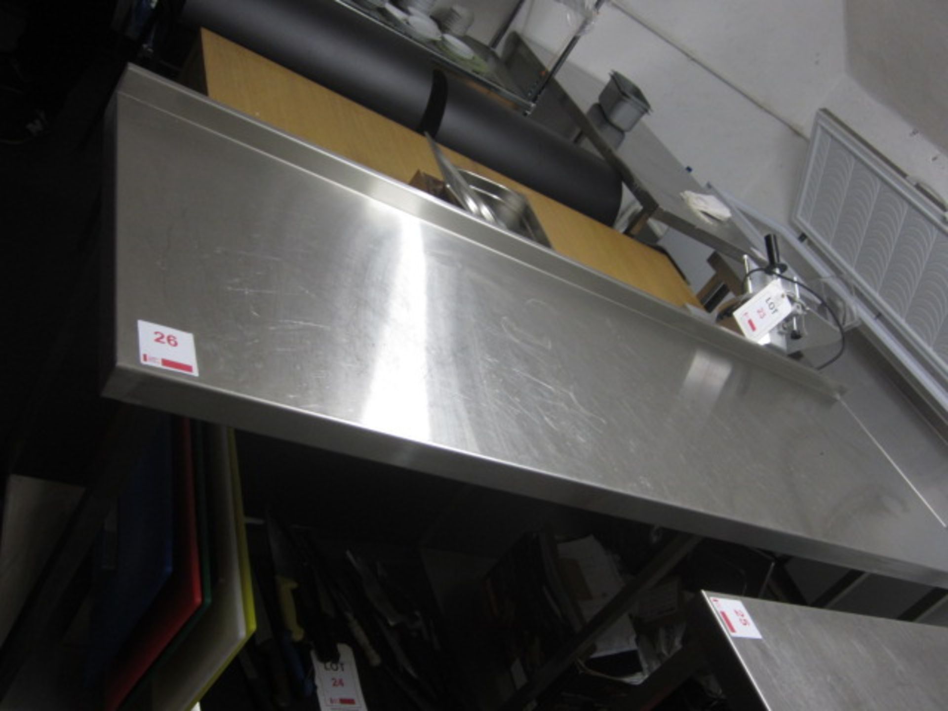 Stainless steel food preparation worksurface with under shelf, 2000mm x 650mm. Please ensure - Image 2 of 2