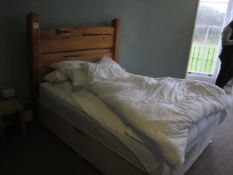 Timber framed headboard with double divan bed room (room Myrddin). Please ensure sufficient resource