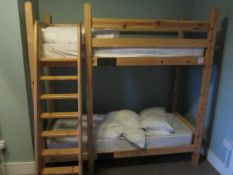 Timber frame bunk bed with stepped ladder access (room Bedisyr). This lot is likely to require